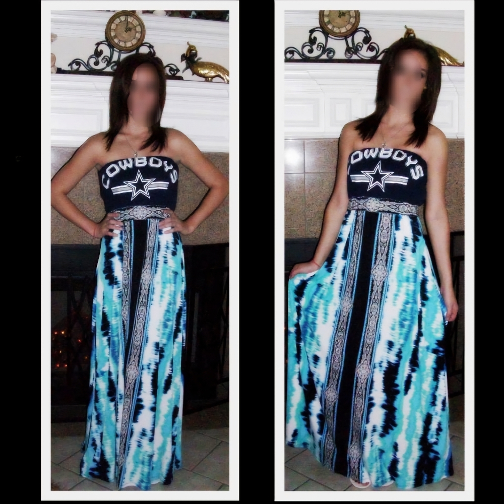 One-of-a-kind Cowboys gameday maxi dress.
